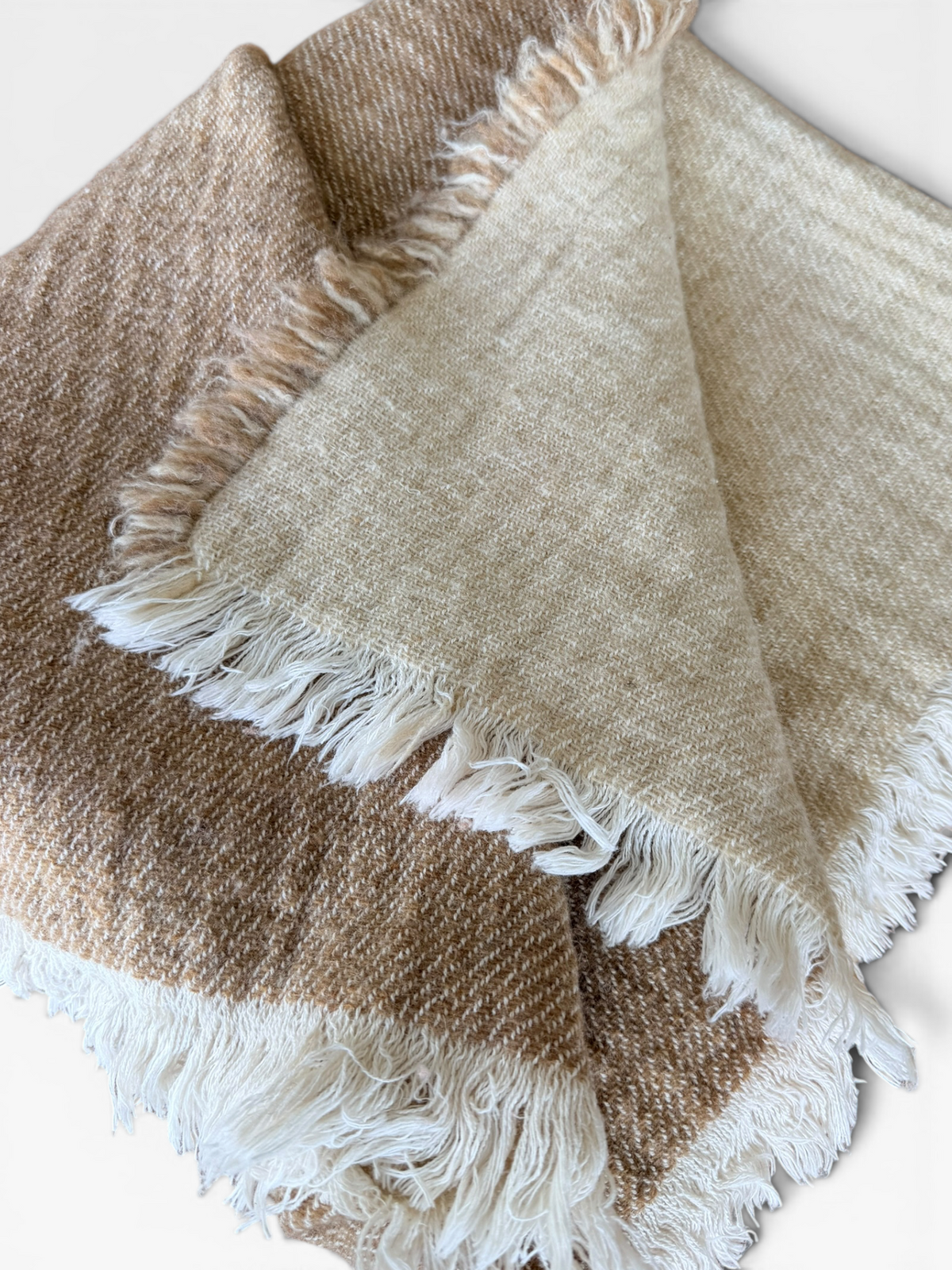 Vice Versa Wool Fringed Throw | Orgeat & Fior di Latte