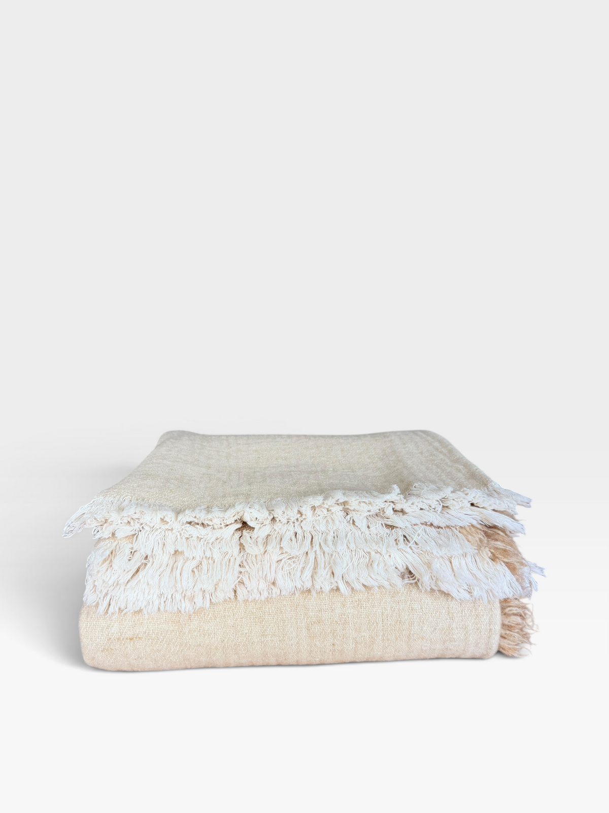 Vice Versa Wool Fringed Throw | Orgeat & Fior di Latte