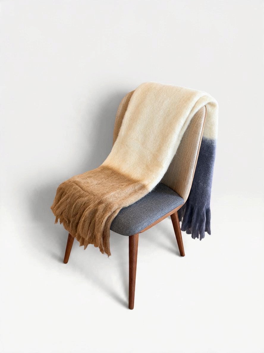 Mohair Throw Blanket | Color Block CB-8