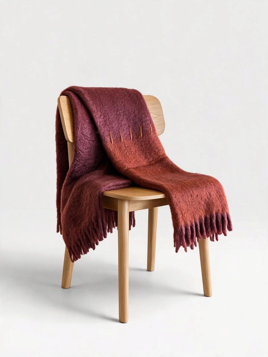 Mohair Throw Blanket | Stitching ST-42