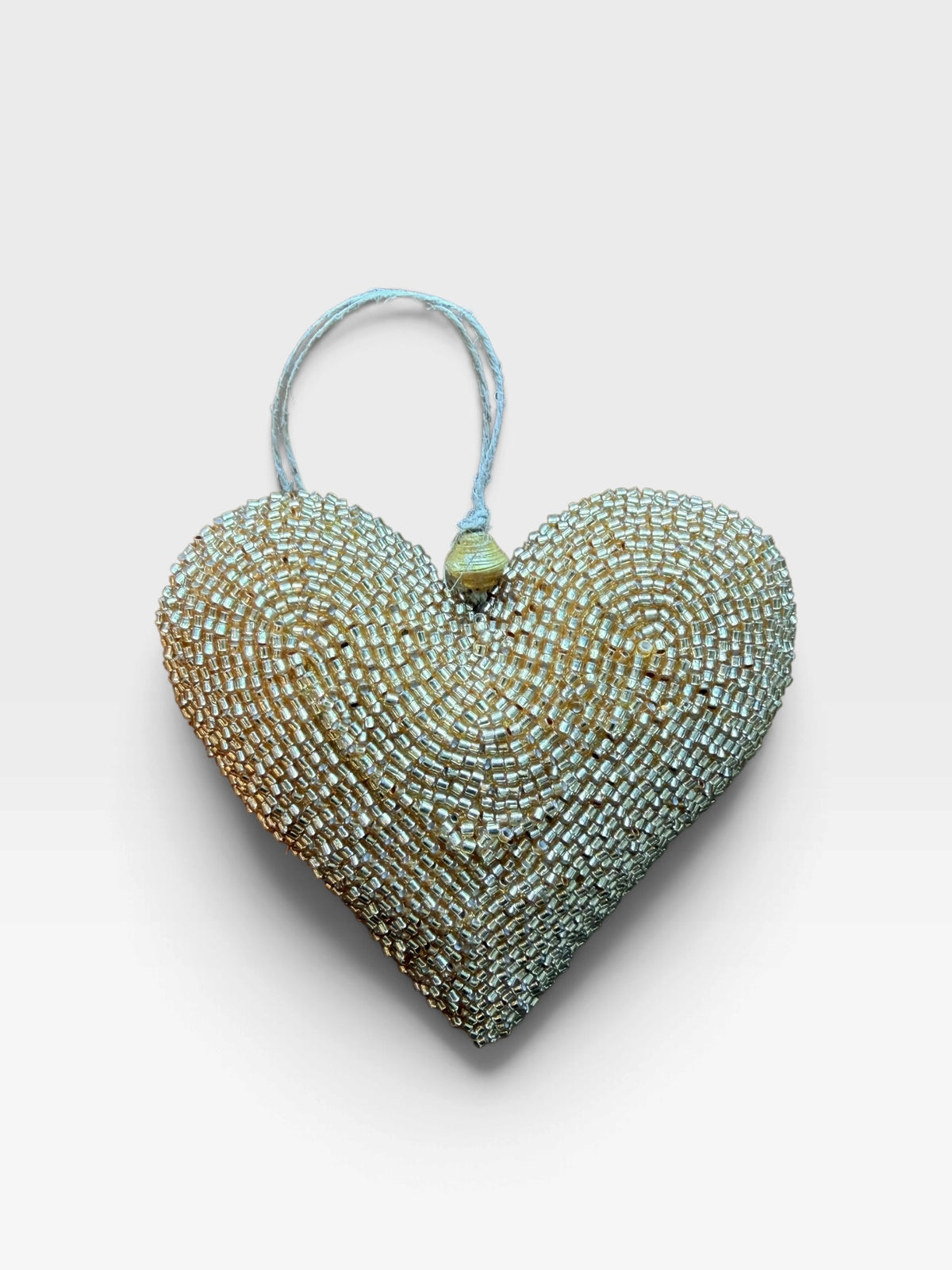 Beaded Heart Christmas Ornament (Multiple Colors)