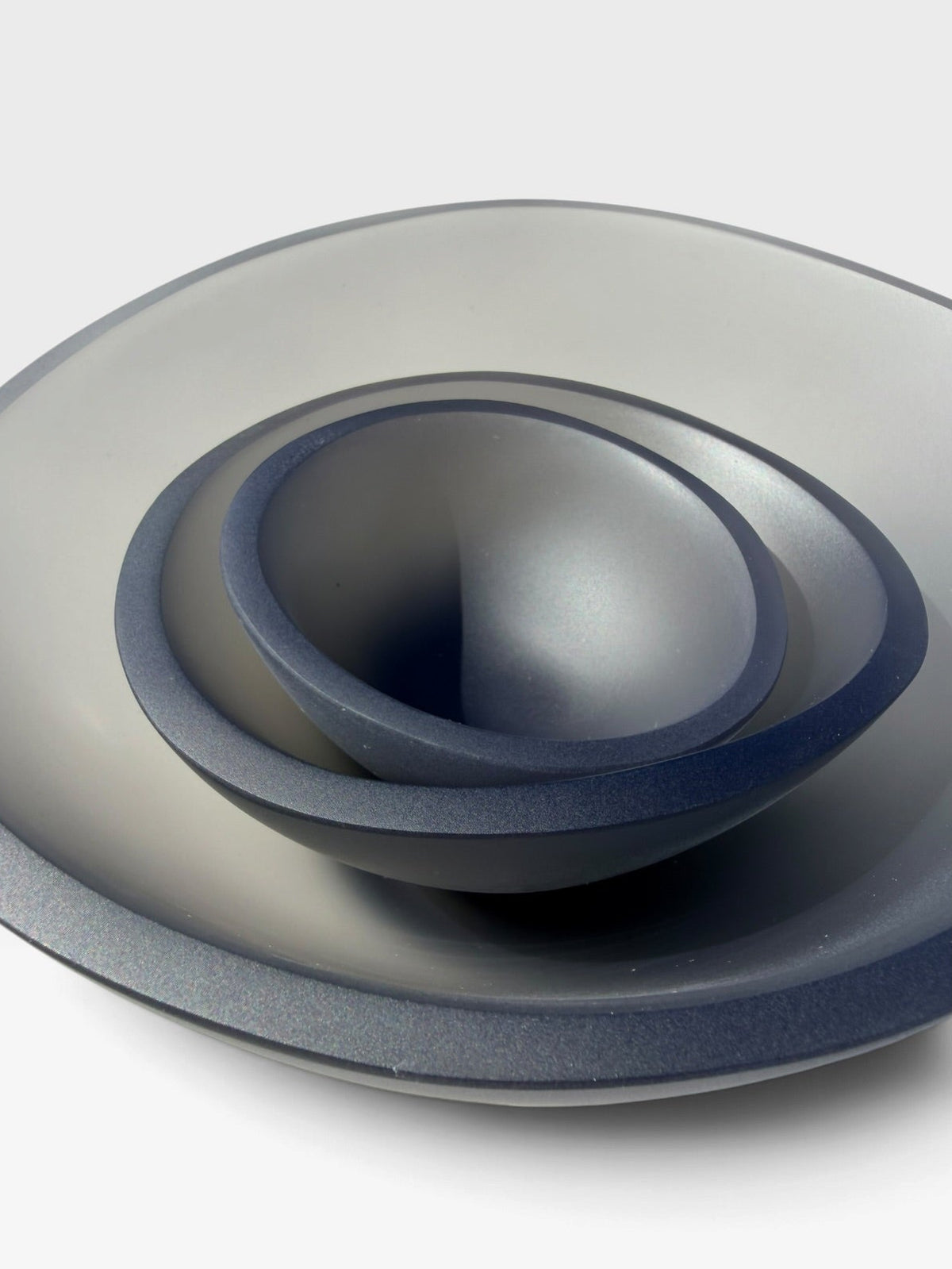 Irregular Resin Bowls (Set of 3) | Smoke