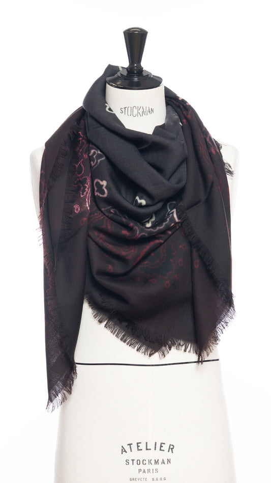 Jil Quadra Wool Scarf | Port/Lava