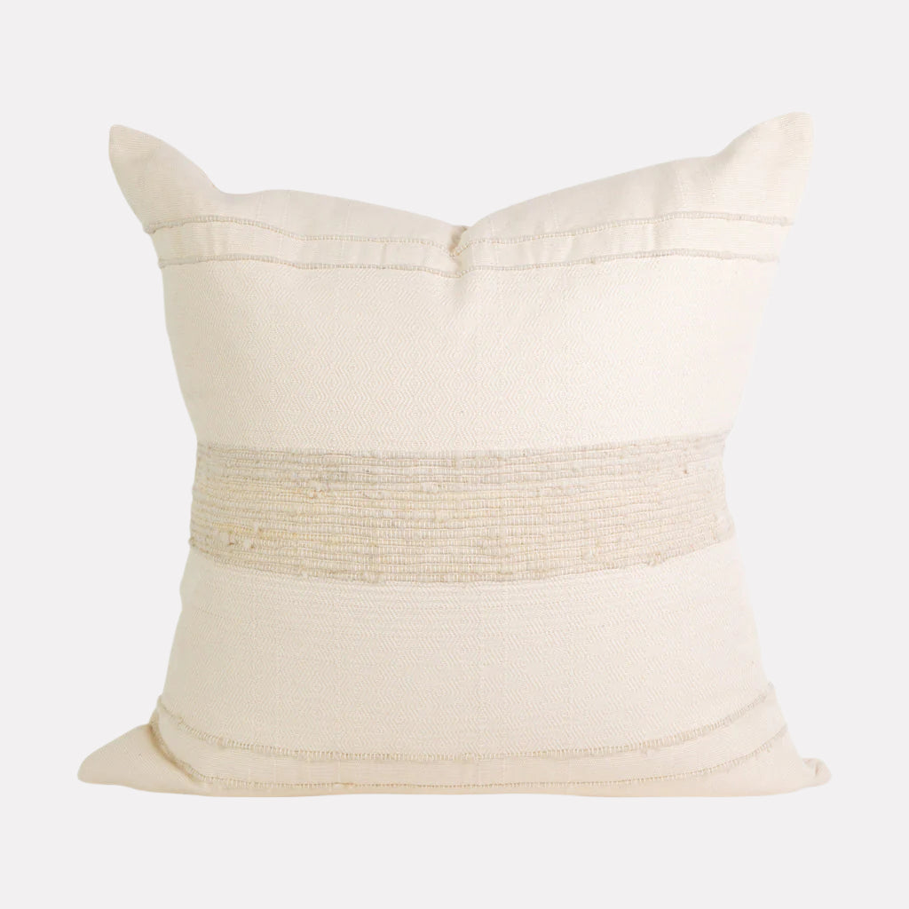 Wool Stripe Throw Pillow Cover | Ivory