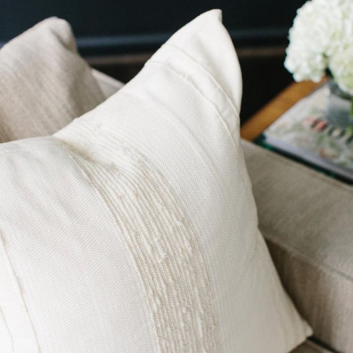 Wool Stripe Throw Pillow Cover | Ivory