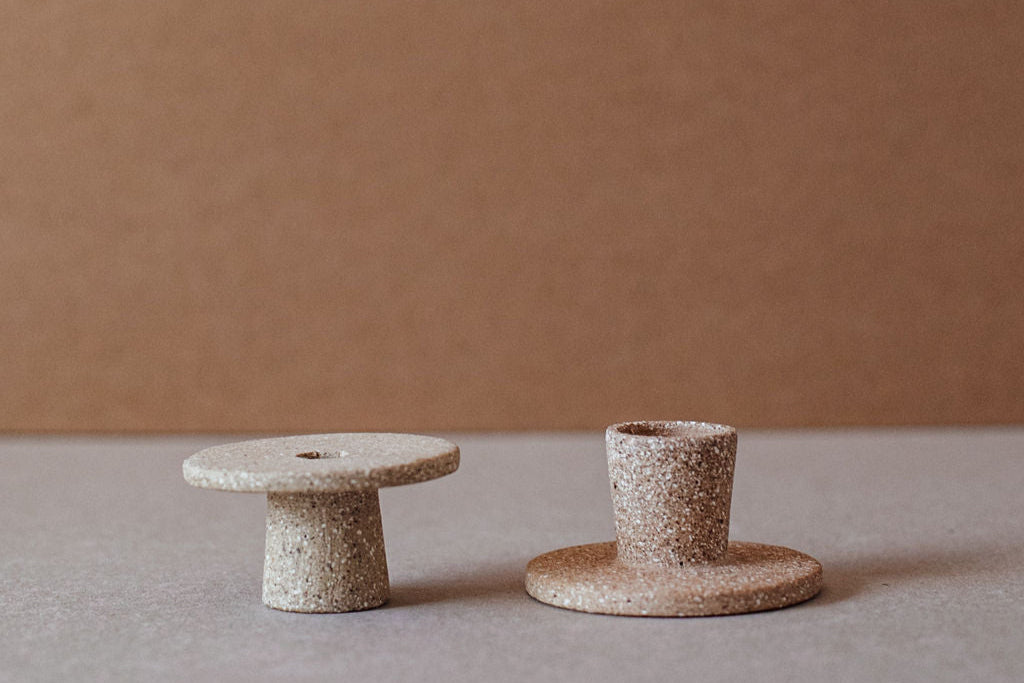 Speckled Clay Candle Holder