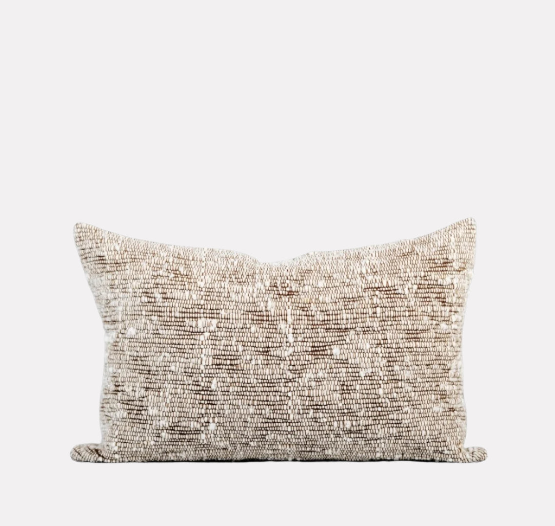 Chunky Wool Lumbar Pillow Cover | Chestnut