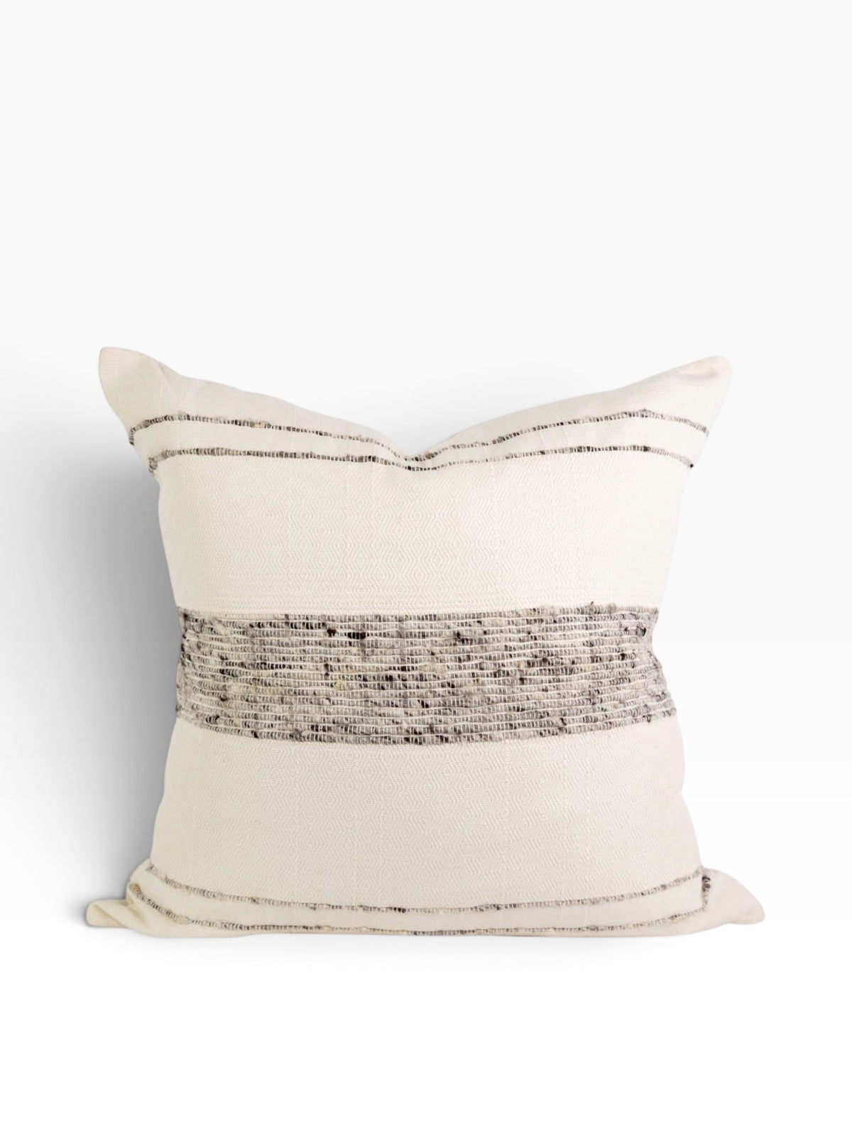 Wool Stripe Throw Pillow | Grey