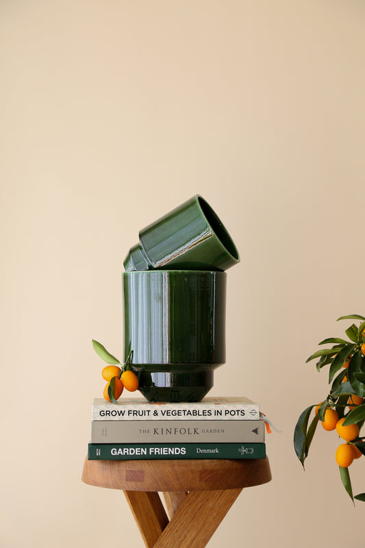 Hoff Glazed Pot I Emerald (Multiple Sizes)
