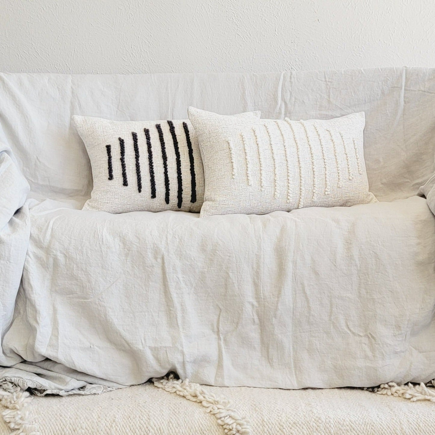 Diamond Cotton Lumbar Pillow Cover