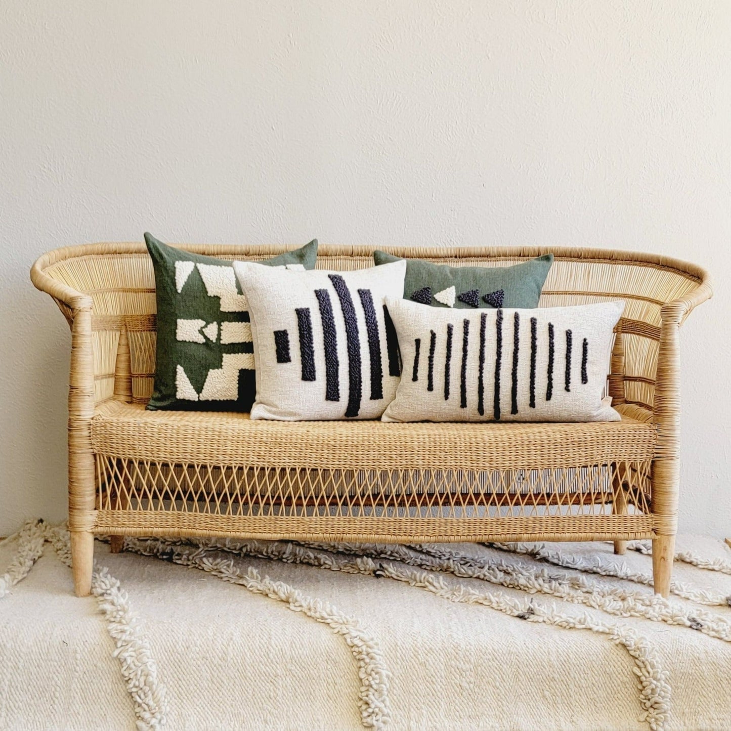 Diamond Cotton Lumbar Pillow Cover