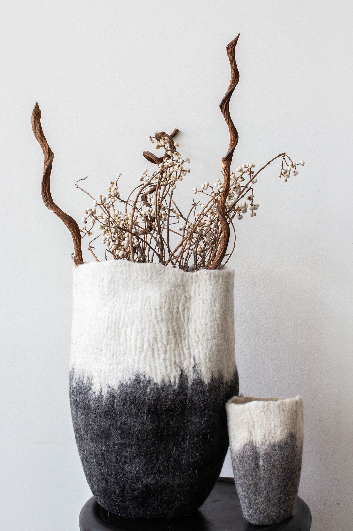 Hand-Felted Wool Floor Vase