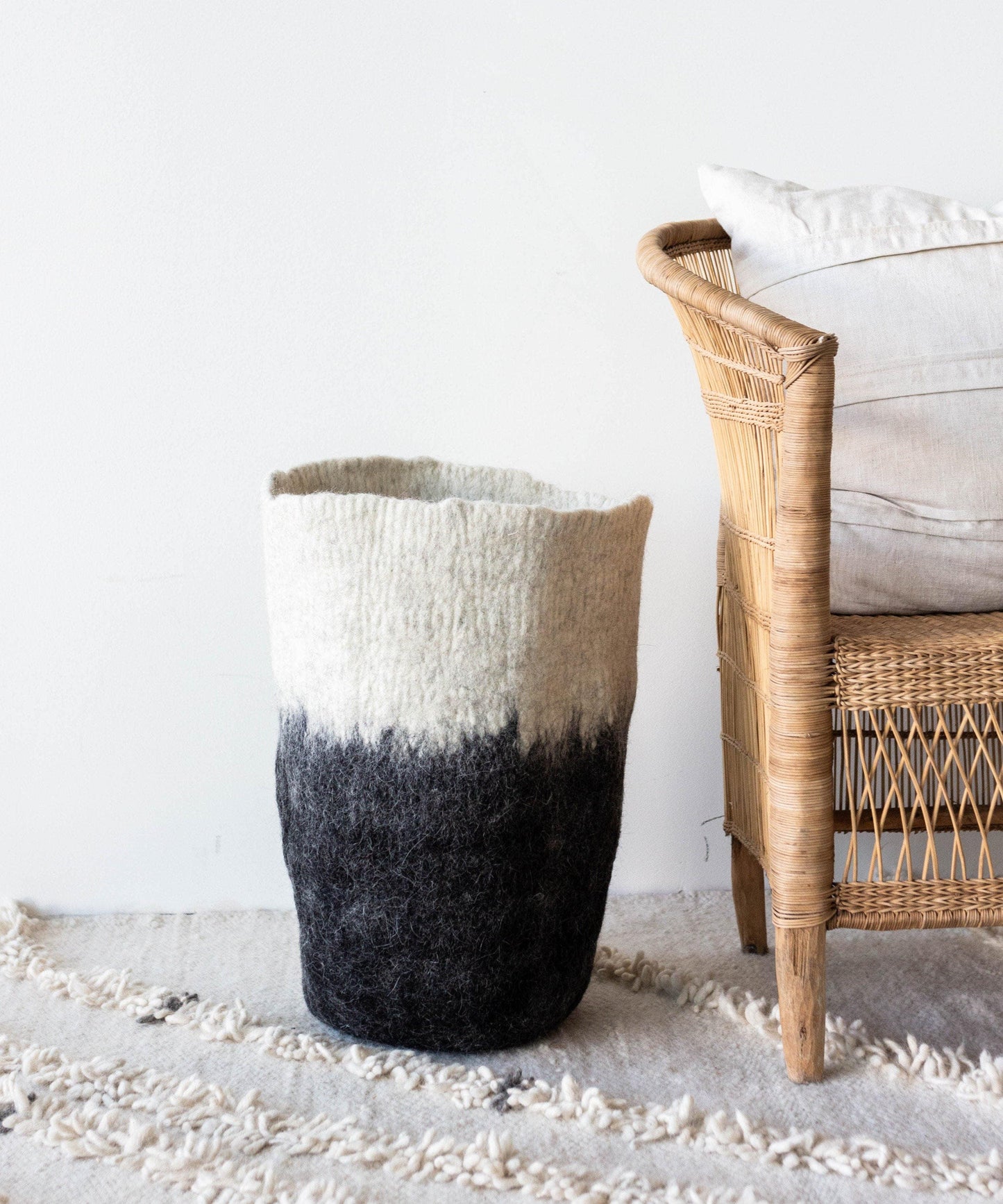 Hand-Felted Wool Floor Vase
