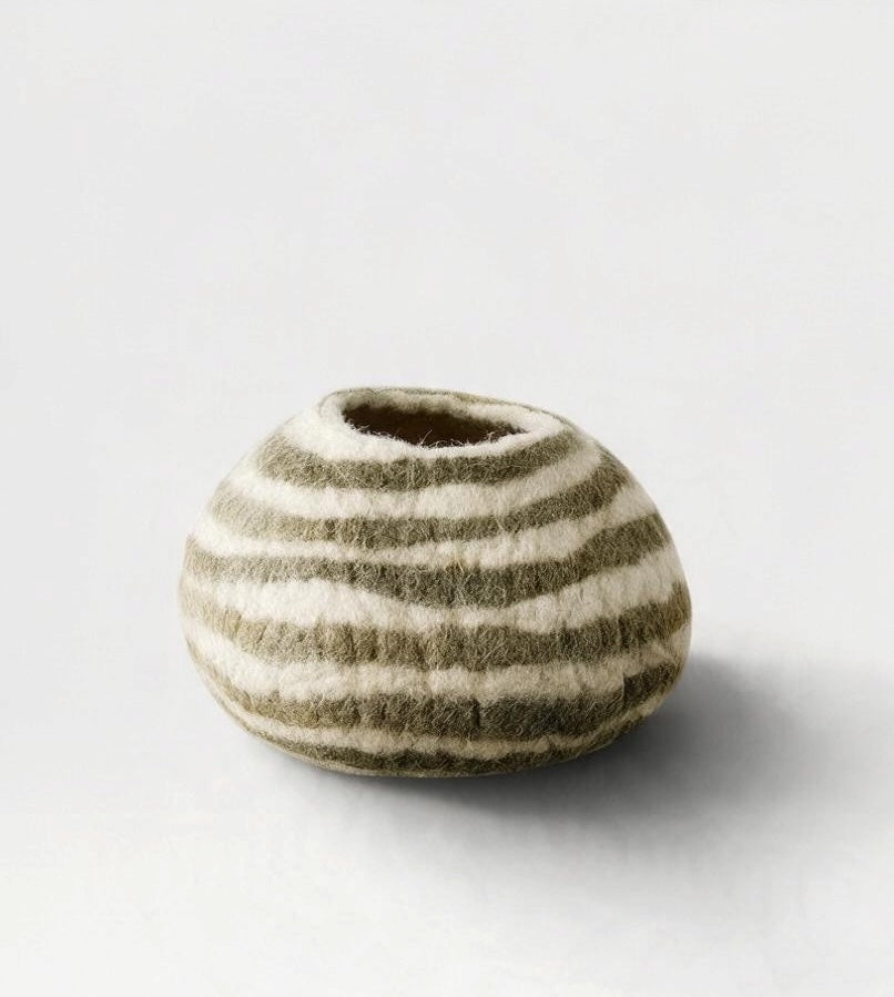 Wool Ukhamba Basket | Striped Olive