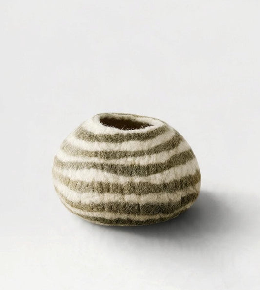 Wool Ukhamba Basket | Striped Olive