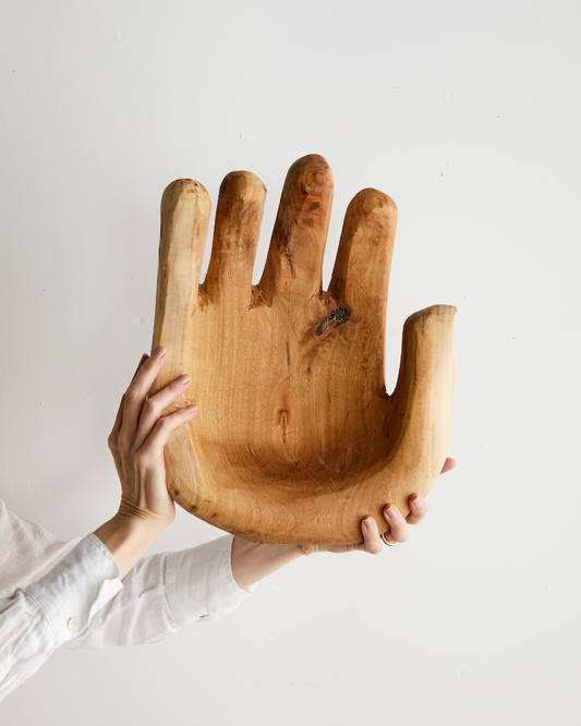 Open Hand Wooden Sculpture