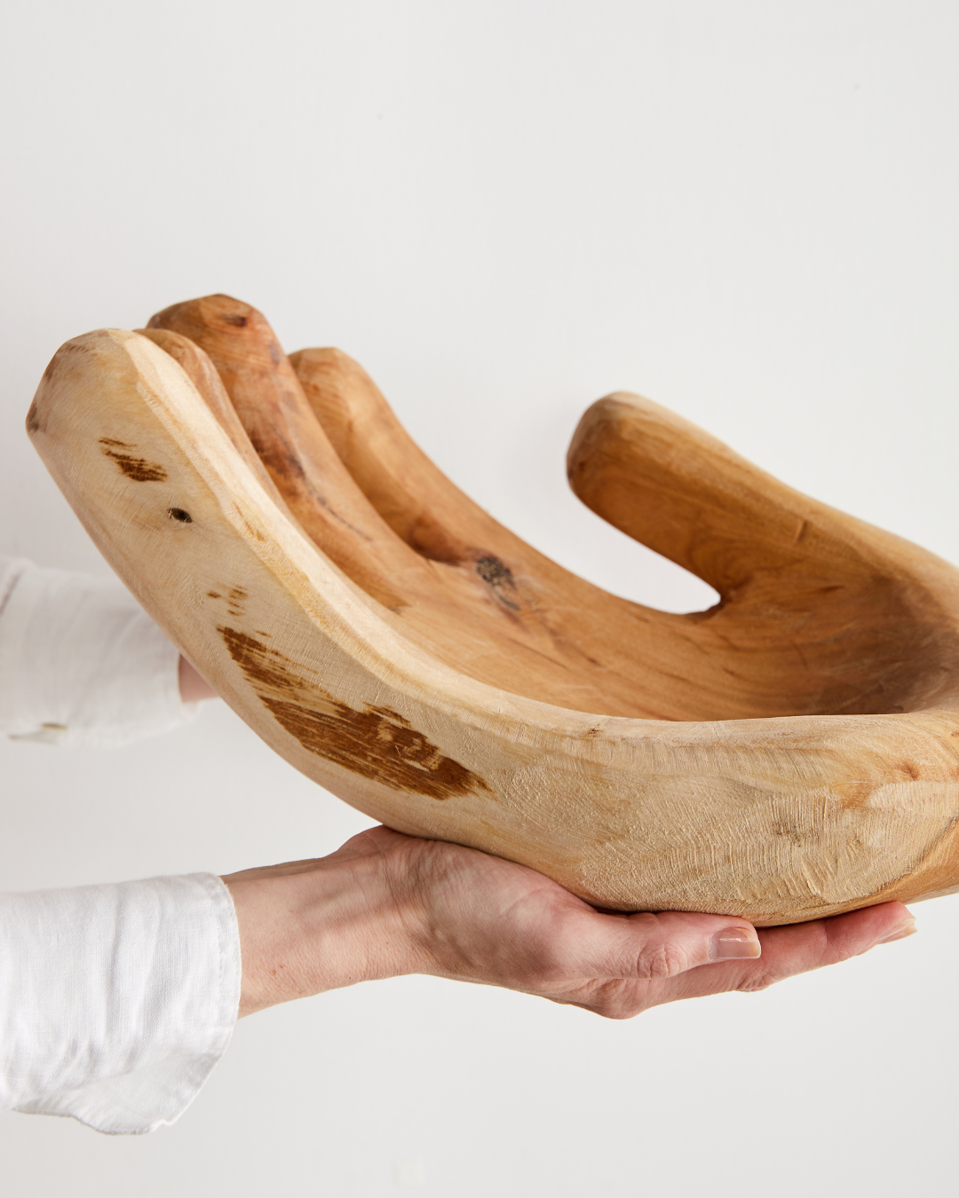 Open Hand Wooden Sculpture