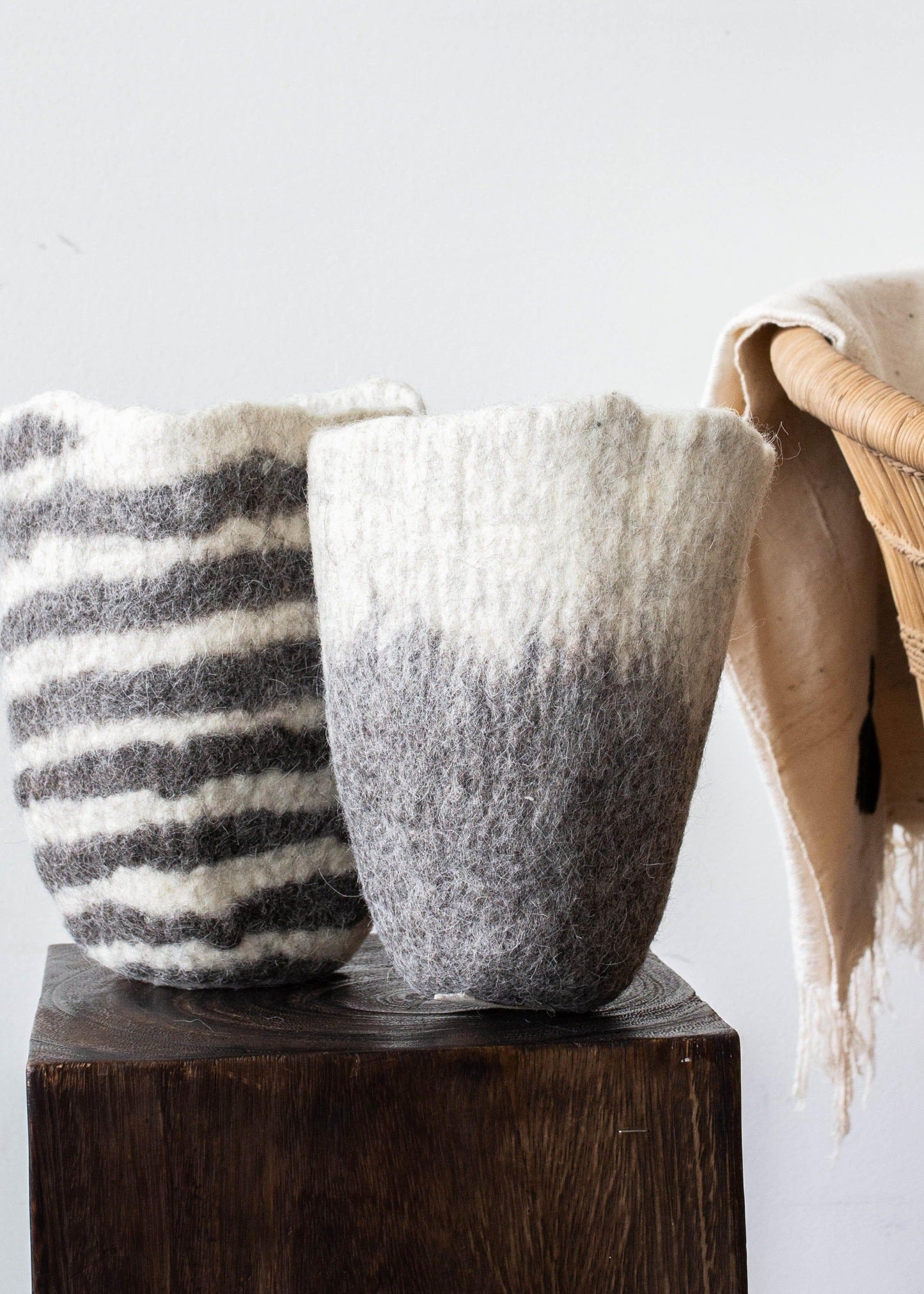 Hand-Felted Wool Table Vase