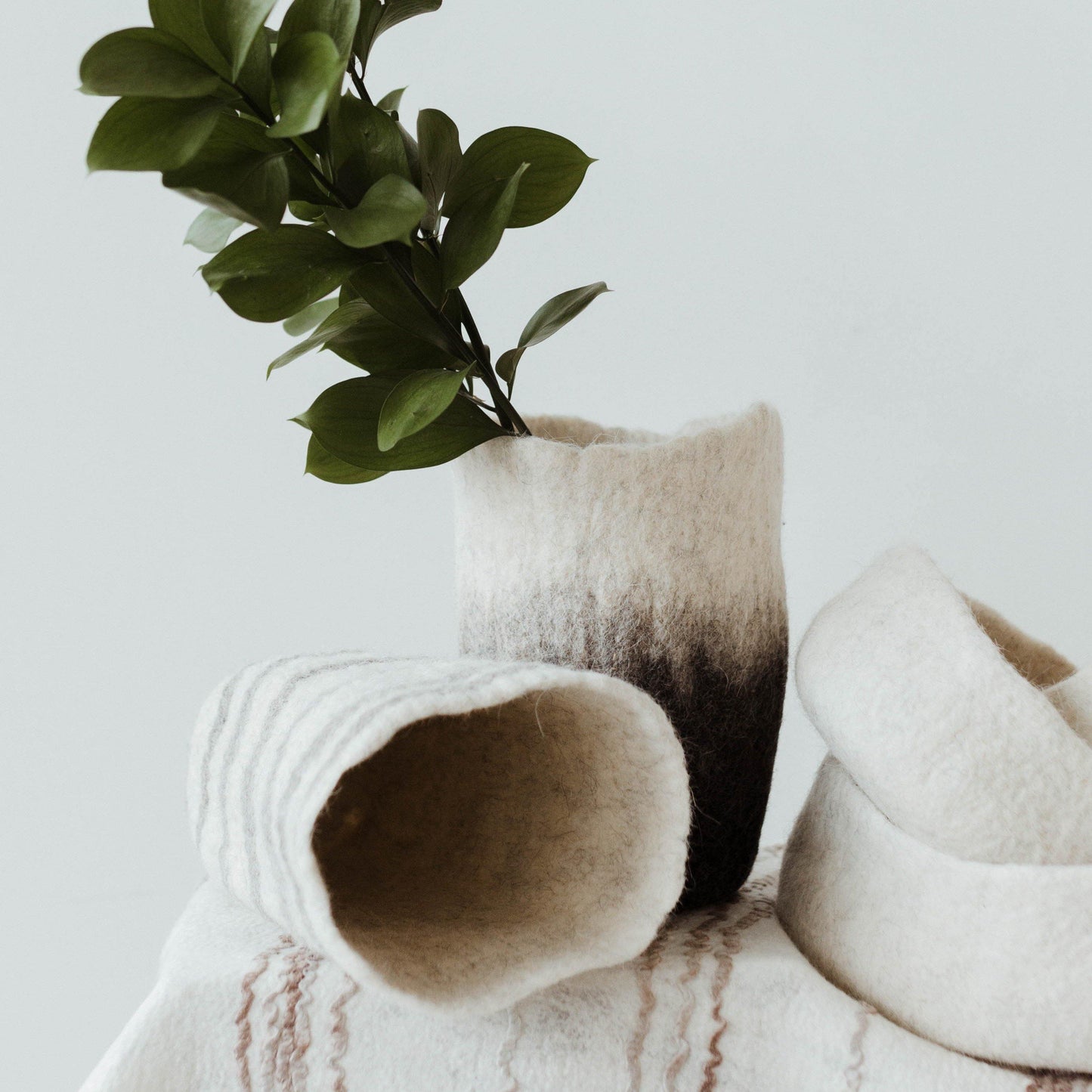 Hand-Felted Wool Table Vase