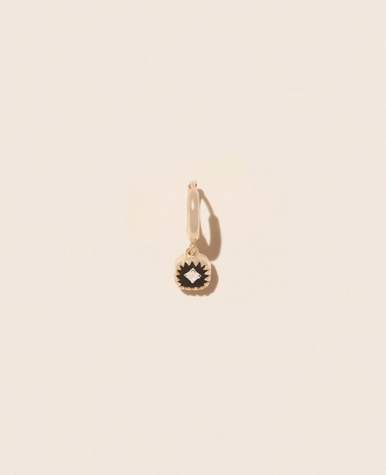 Pierrot Gold Hoop Earring | Black