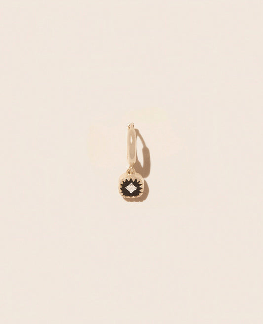Pierrot Gold Hoop Earring | Black