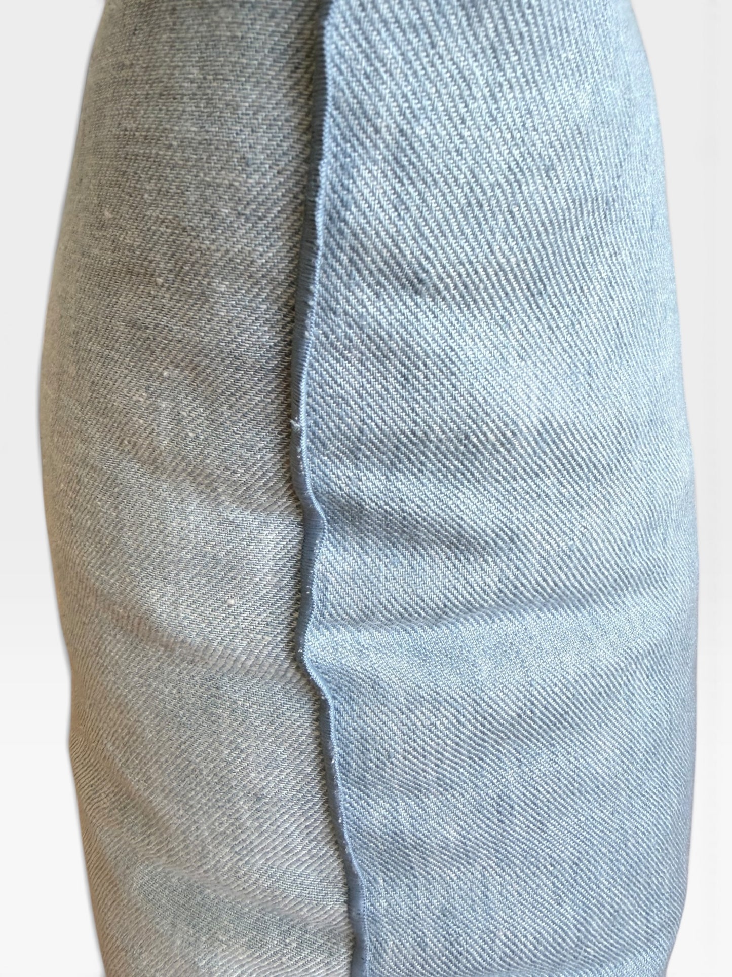 Crumpled Washed Linen Vice Versa Pillow Cover | Nuage/Givre (Multiple Sizes)