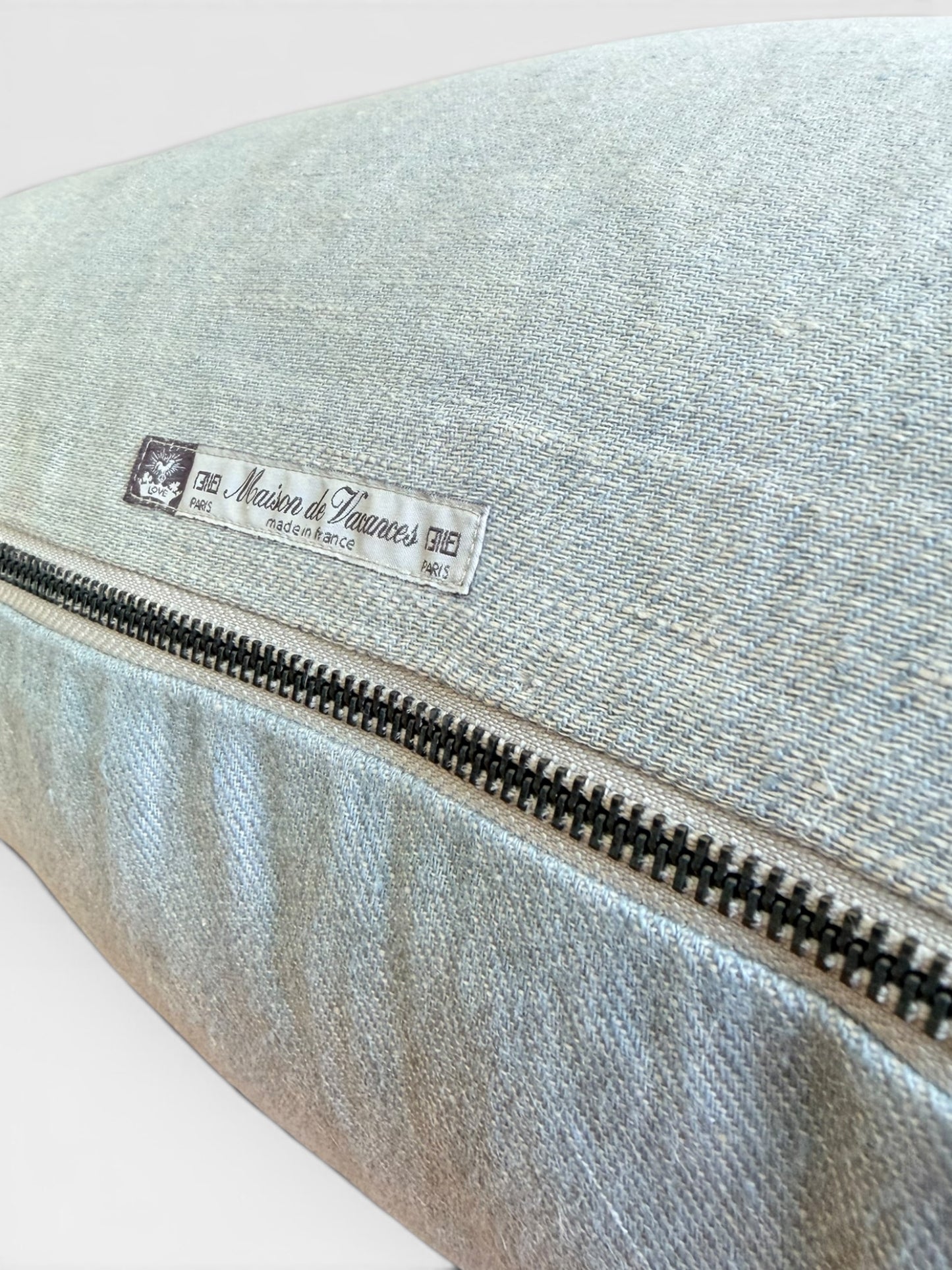 Crumpled Washed Linen Vice Versa Pillow Cover | Nuage/Givre (Multiple Sizes)