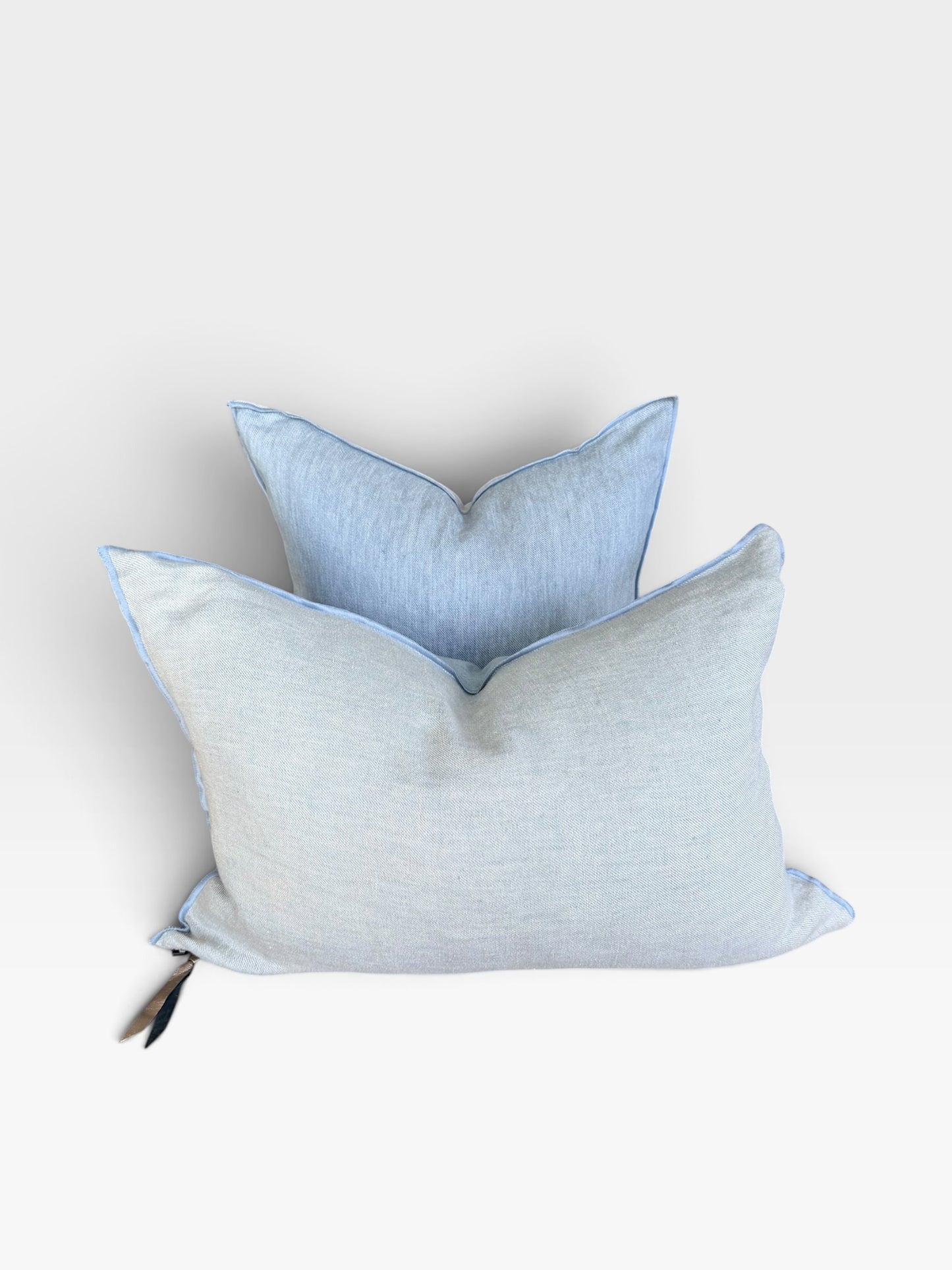 Crumpled Washed Linen Vice Versa Pillow Cover | Nuage/Givre (Multiple Sizes)