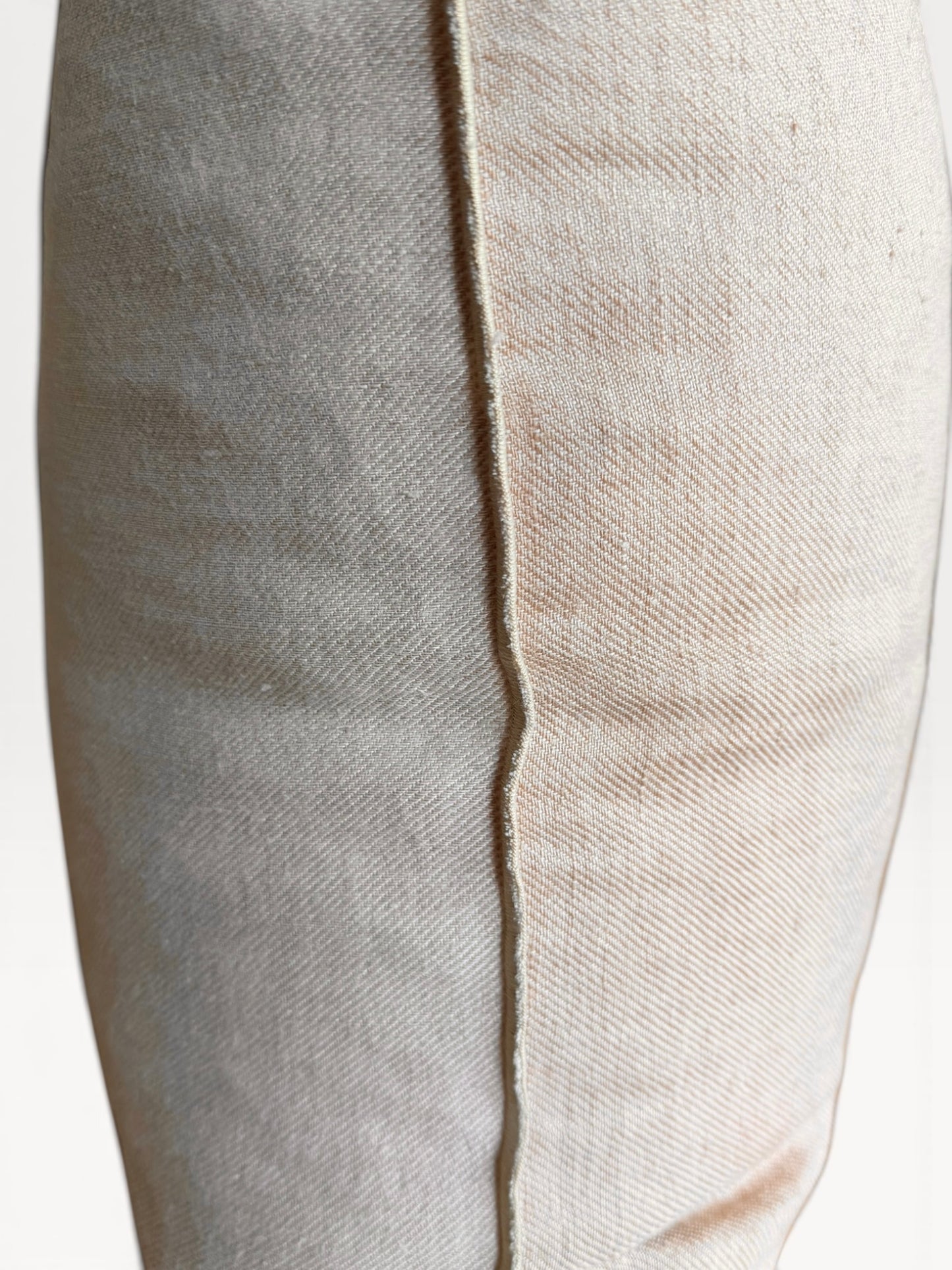 Crumpled Washed Linen Vice Versa Pillow | Nude/Givre (Multiple Sizes)