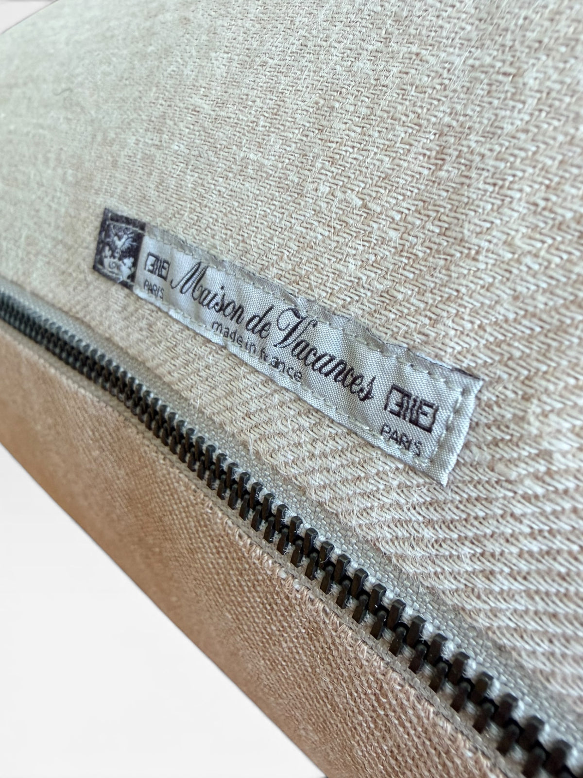 Crumpled Washed Linen Vice Versa Pillow | Nude/Givre (Multiple Sizes)