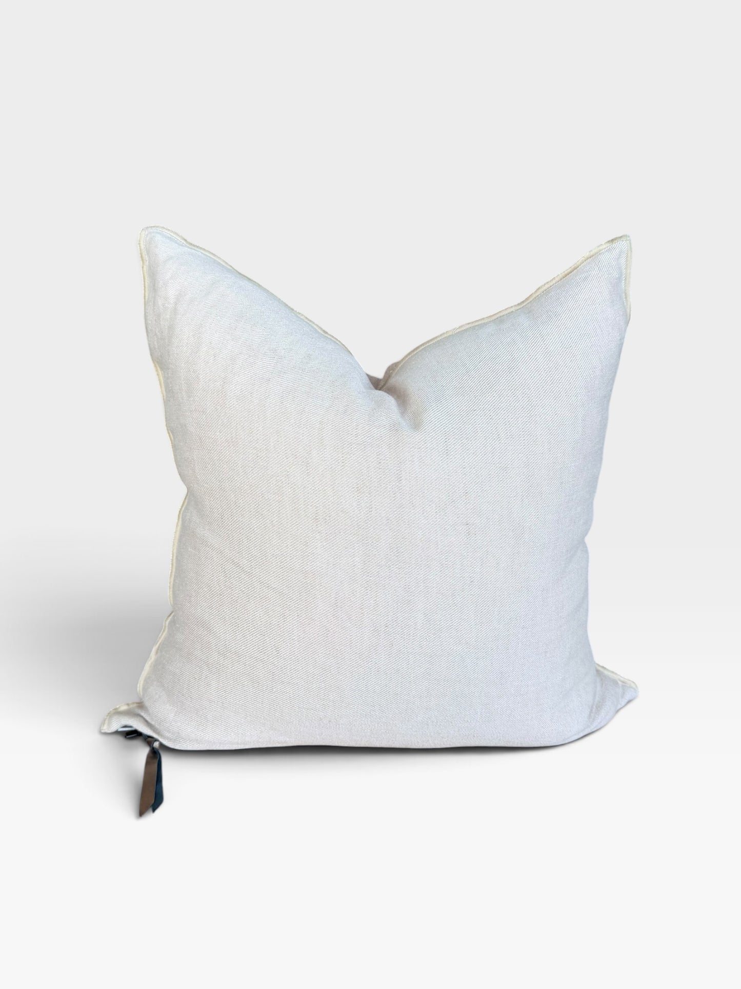 Crumpled Washed Linen Vice Versa Pillow | Nude/Givre (Multiple Sizes)