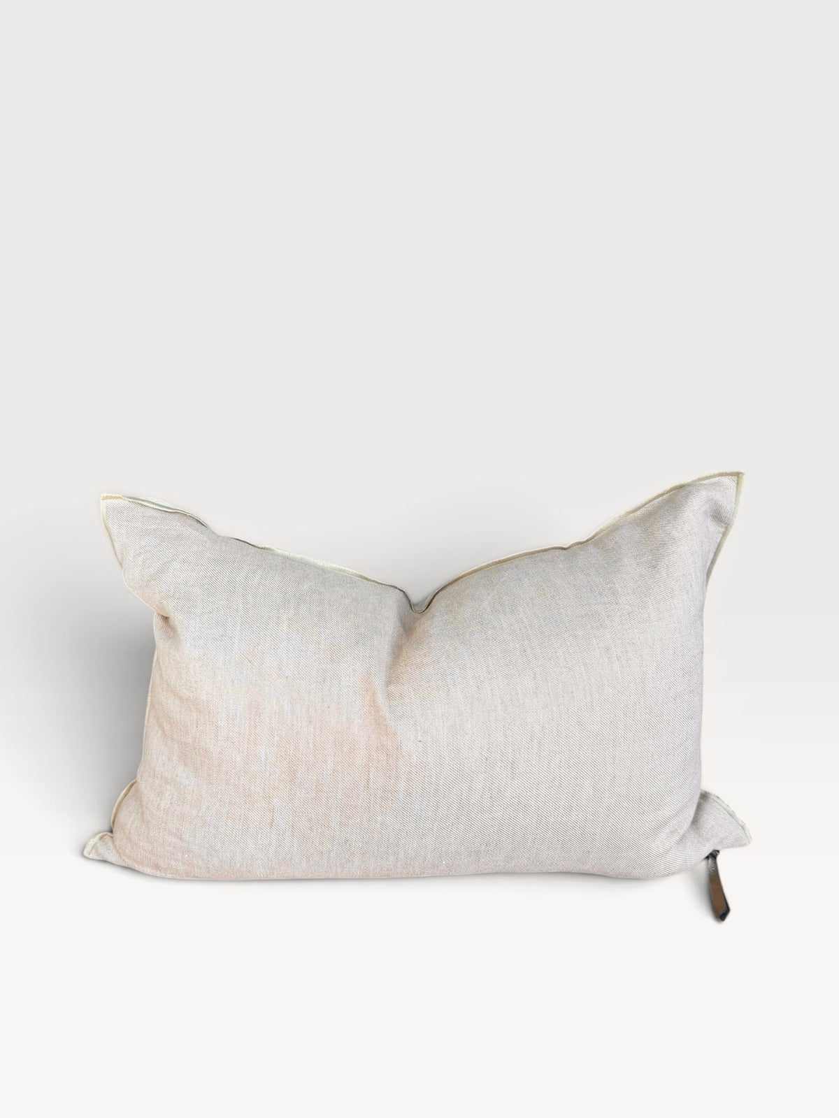 Crumpled Washed Linen Vice Versa Pillow | Nude/Givre (Multiple Sizes)