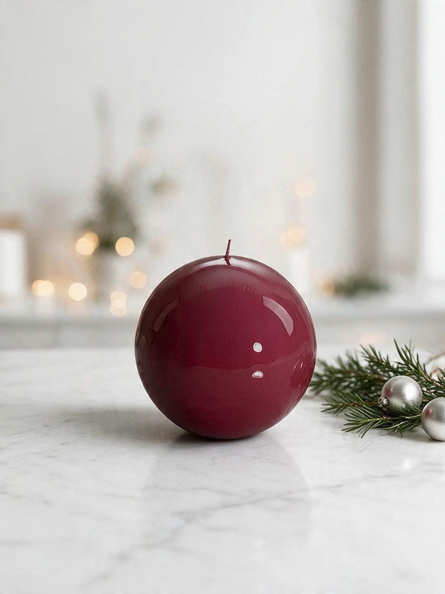 Meloria Ball Candle | Bordeaux