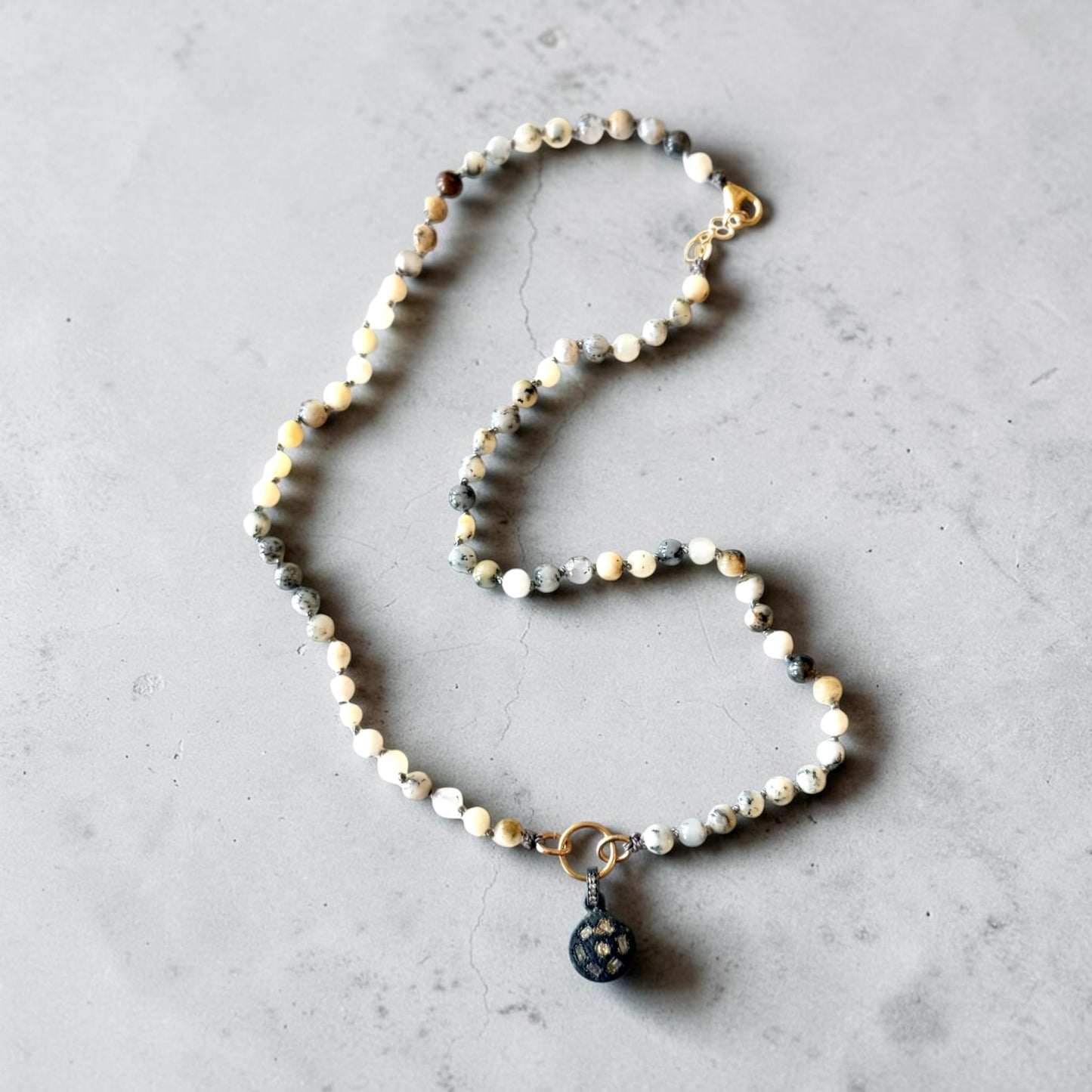 Opal & Pavé Diamond Necklace