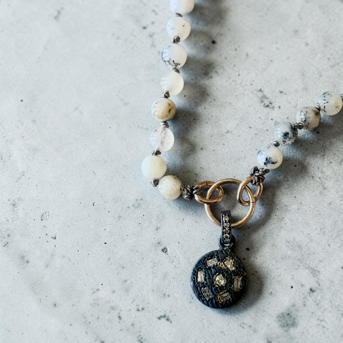 Opal & Pavé Diamond Necklace