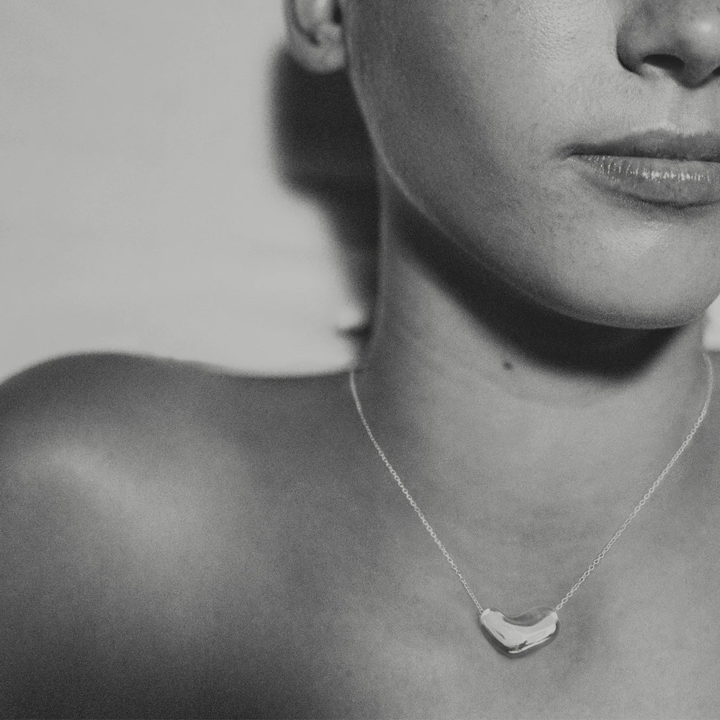 Small Sculpted Heart Pendant Necklace