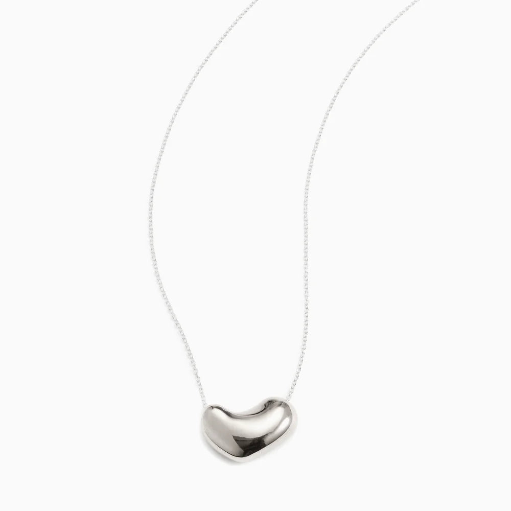 Small Sculpted Heart Pendant Necklace