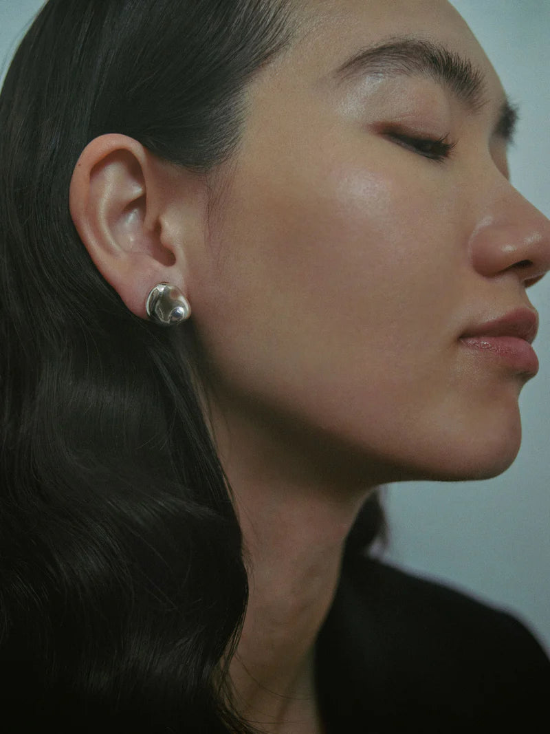 Small Gia Stud Earrings | Silver