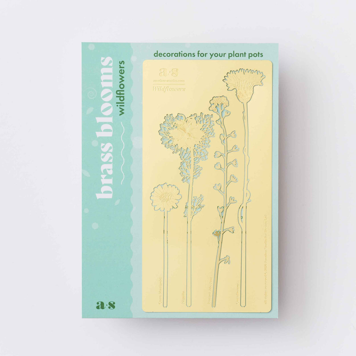 Brass Wildflower Blooms Plant Decoration