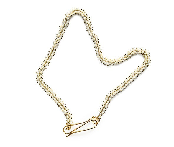 White Beaded Chain Necklace