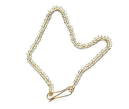 White Beaded Chain Necklace
