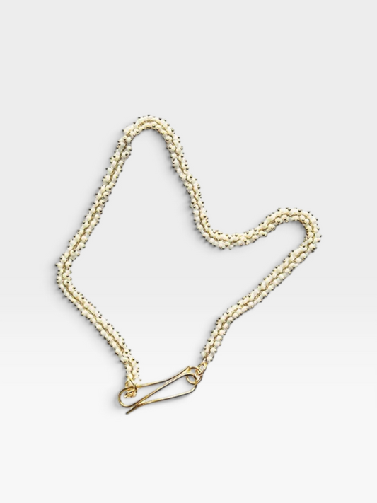 White Beaded Chain Necklace