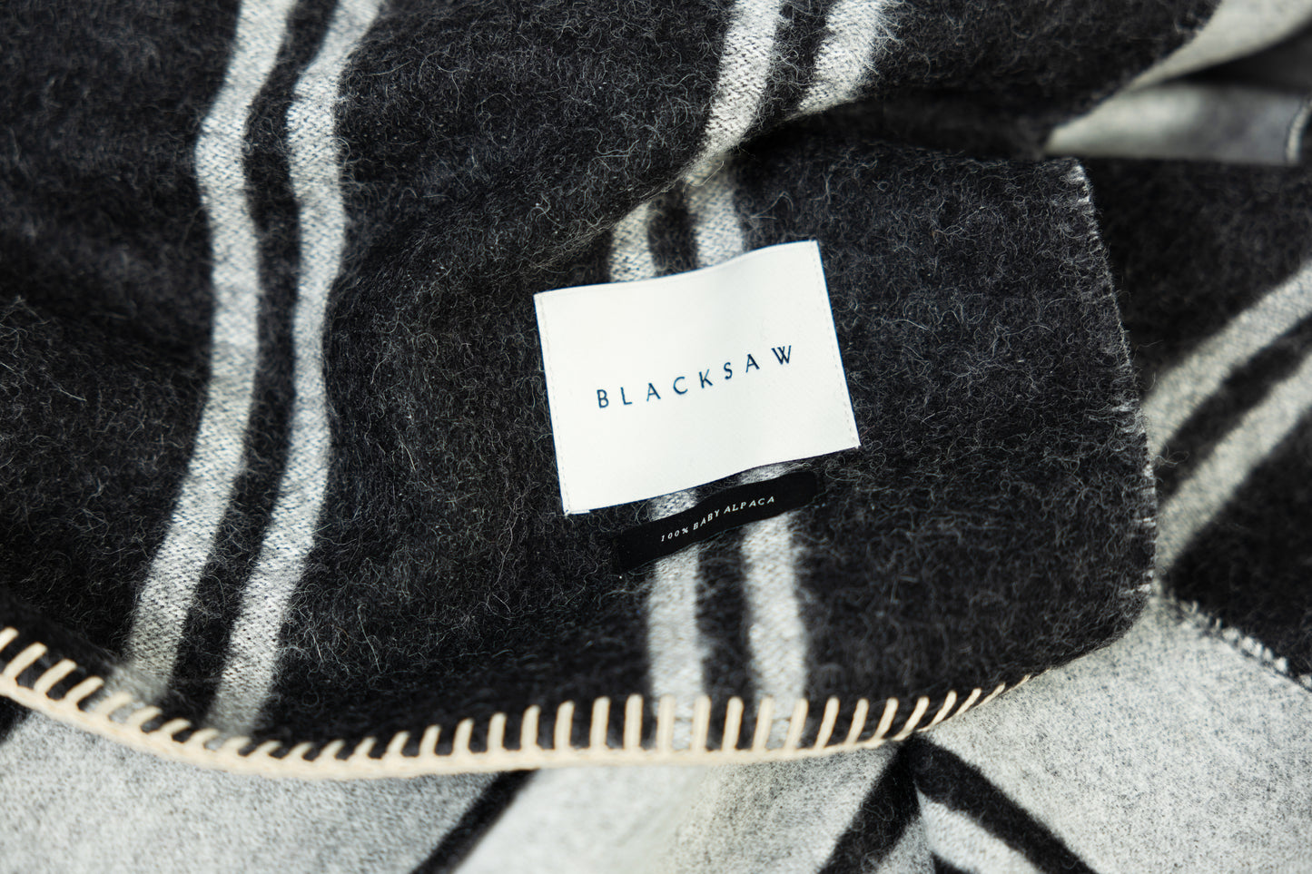 Straits Reversible Throw | Black & Ivory