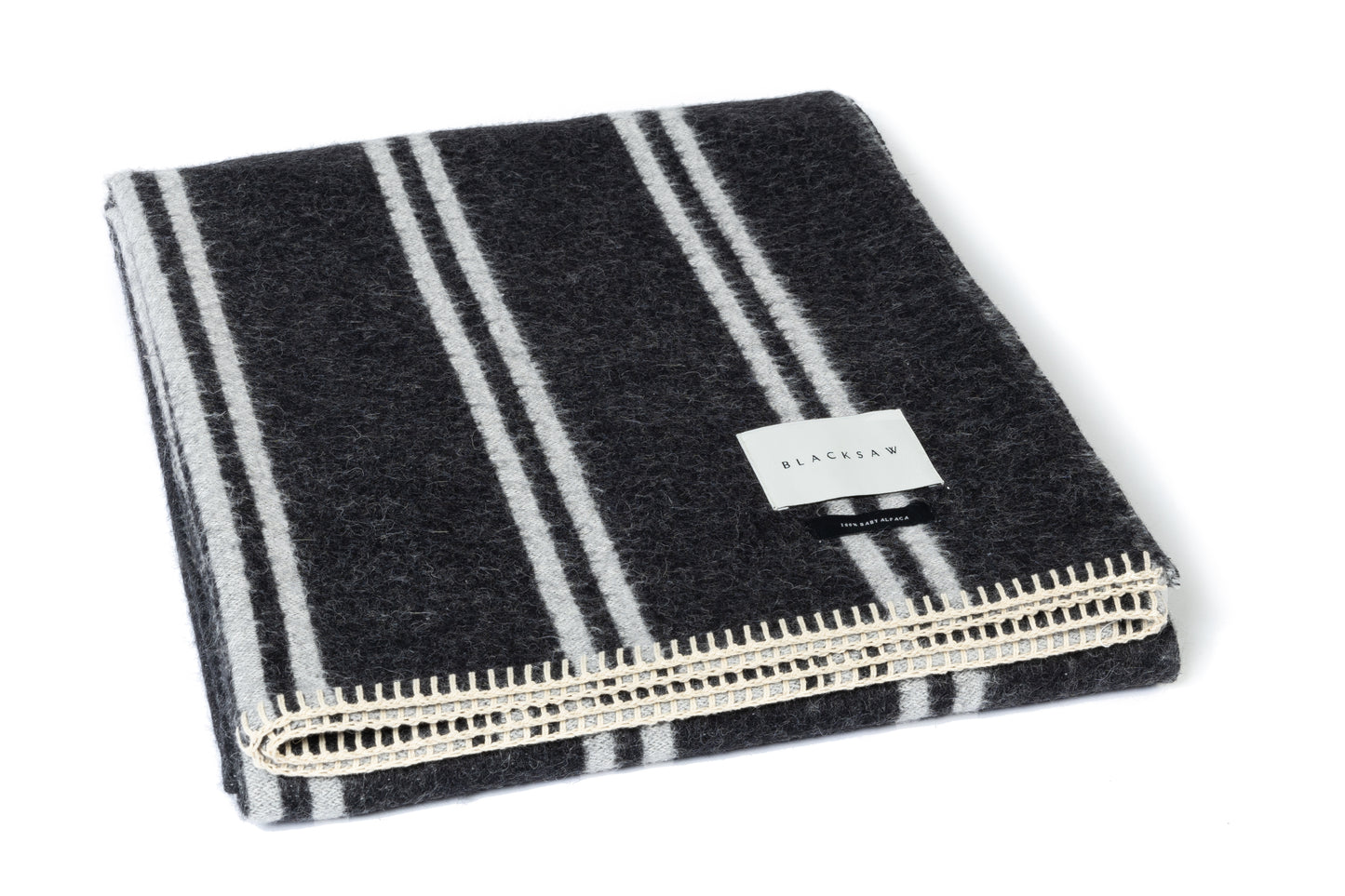 Straits Reversible Throw | Black & Ivory