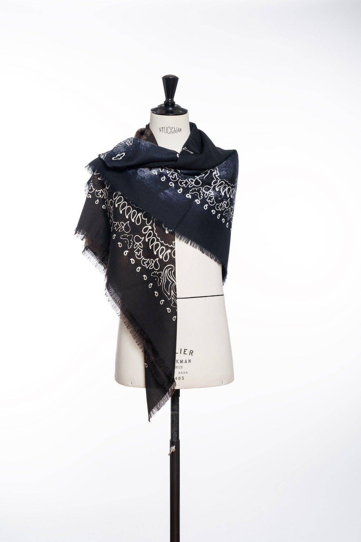 Jil Quadra Diagonal Scarf | Navy & Café