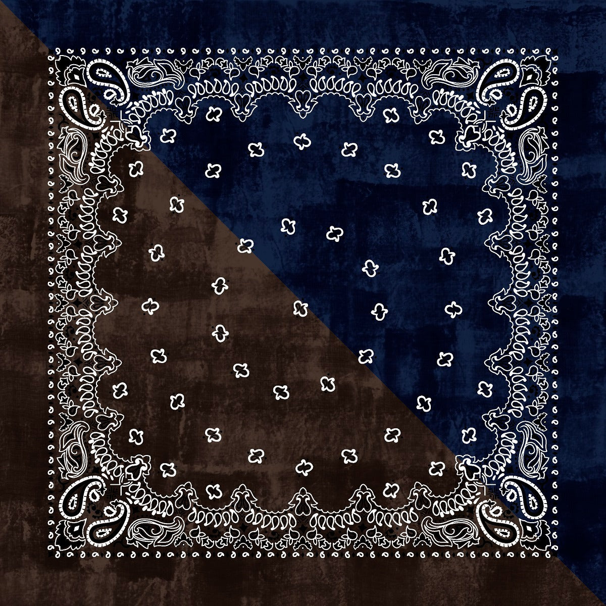 Jil Quadra Diagonal Scarf | Navy & Café