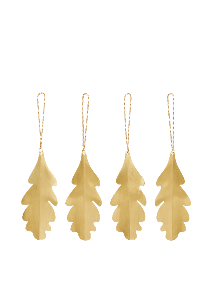 Brass Ornaments (Set of 4) | Oak Leaf