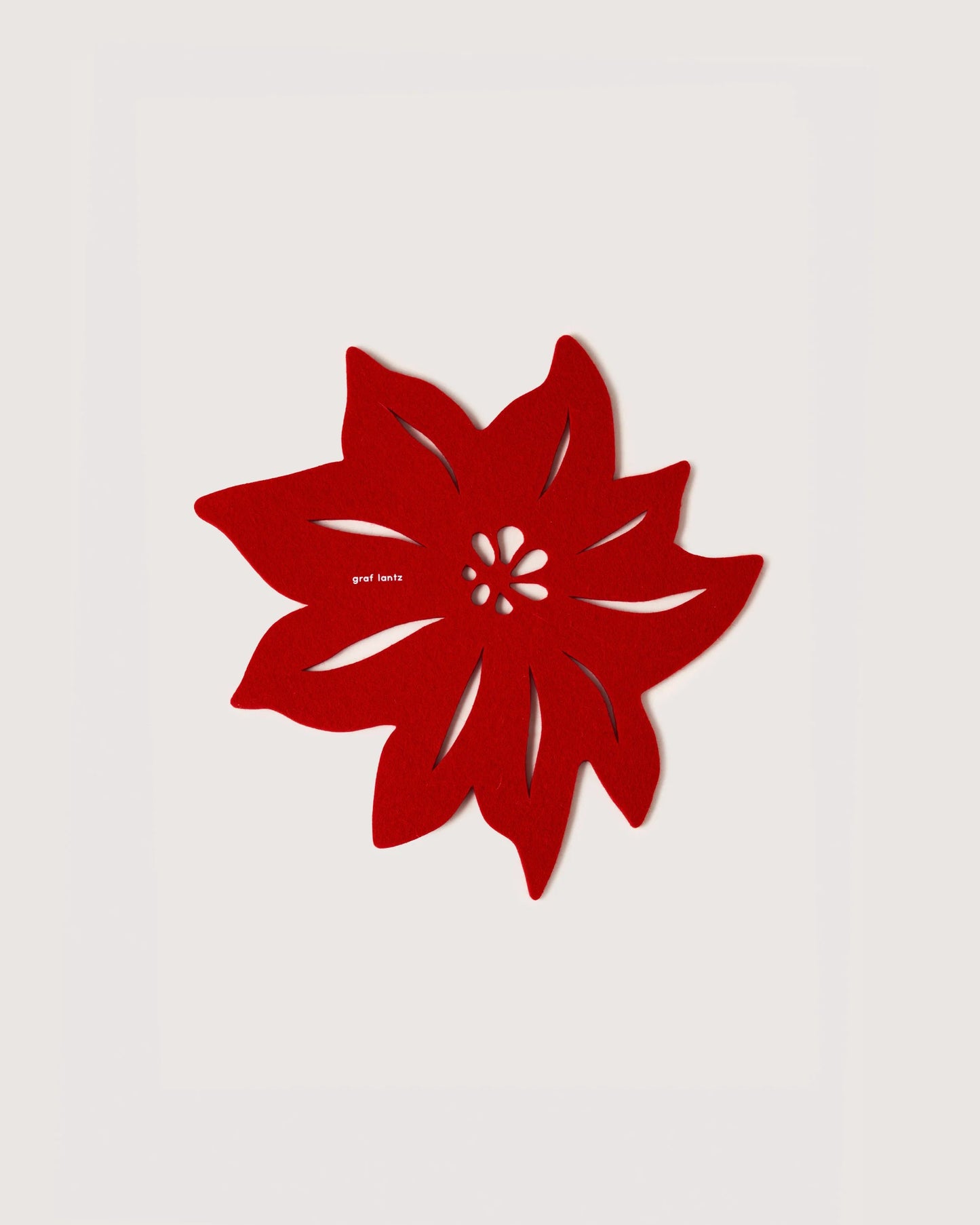Poinsettia Merino Wool Trivet