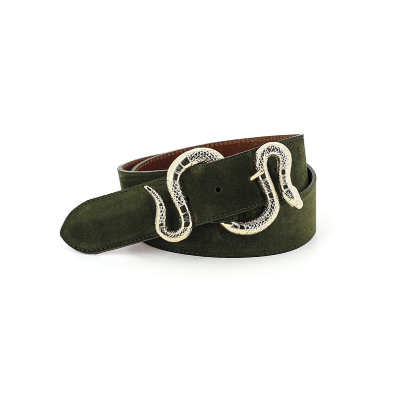 Serpent Suede Belt | Forest