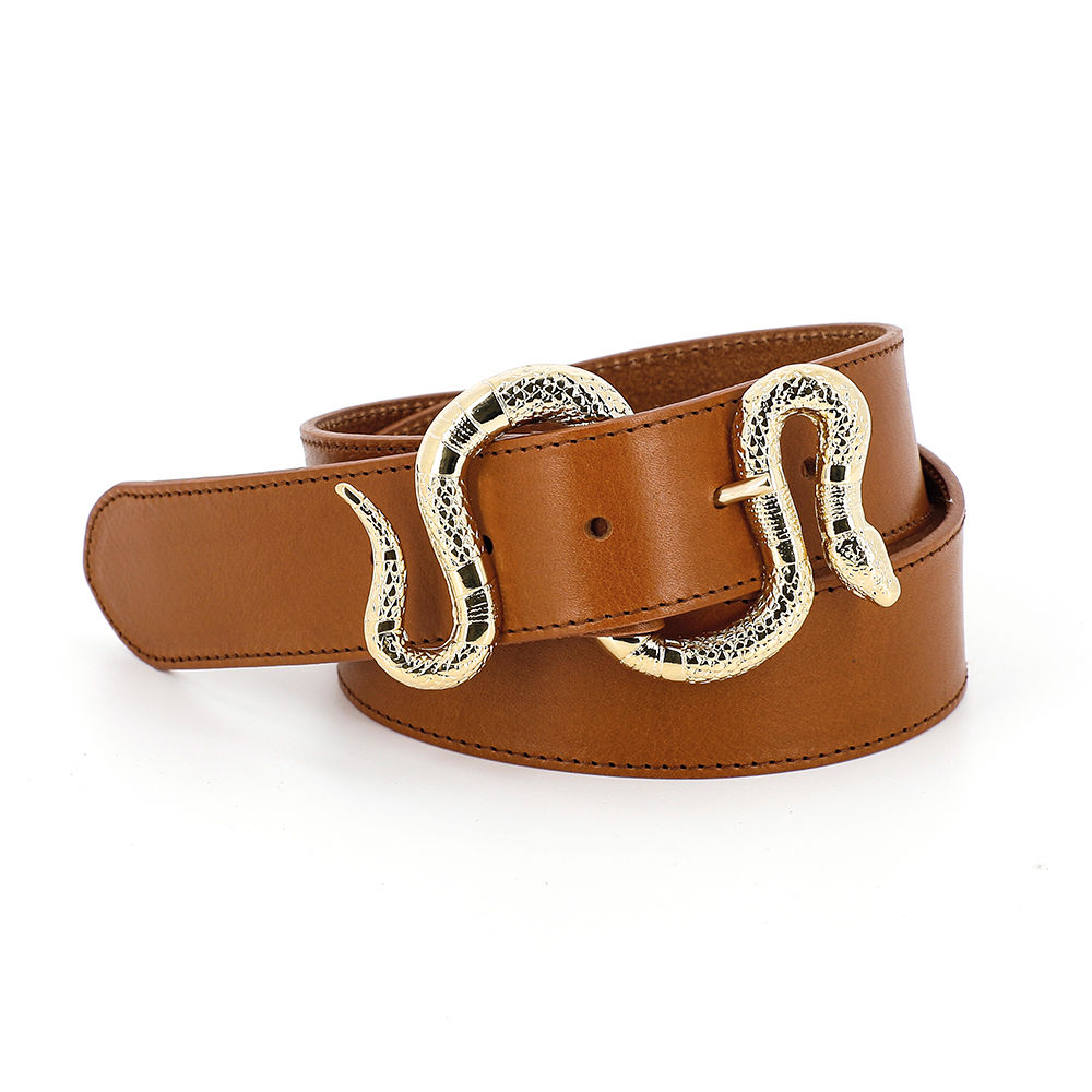 Serpent Leather Belt | Saddle